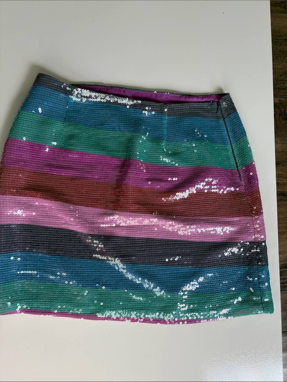 On 34th Sequin Stripe Mini Skirt in Multicolor